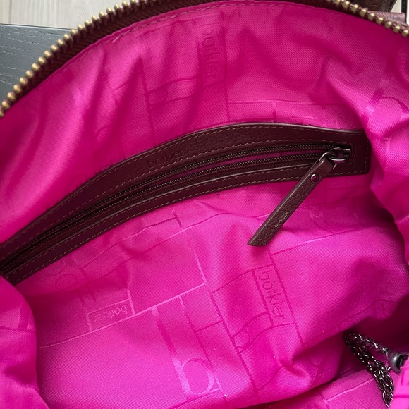 EEUC BOTKIER VALENTINA FLAP SATCHEL BAG PURPLE - Picture 4 of 4